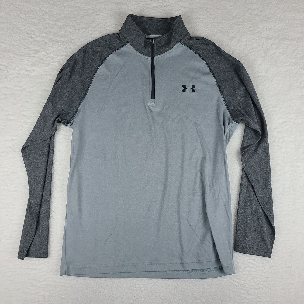 Under Armour‎ Sweater Mens Medium Gray Loose Heatgear Performance Tech Golf
